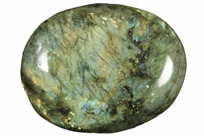 Flashy, Polished Labradorite Palm Stone - Madagascar #261547